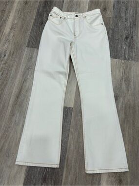 Tory Burch  off-White  Jeans with Gold Stitching
